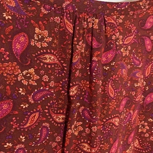 🎈Croft and Barrow women’s oversized paisley flowy burgundy bohemian top size 1X - Picture 4 of 7